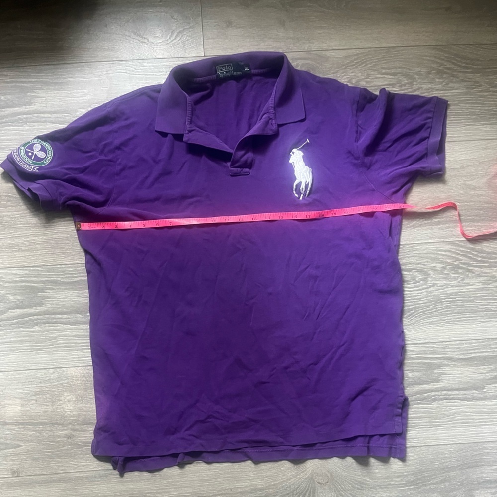 Polo Ralph Lauren Purple Wimbledon Championship Collar Short Sleeve Polo Size XL - Picture 6 of 8